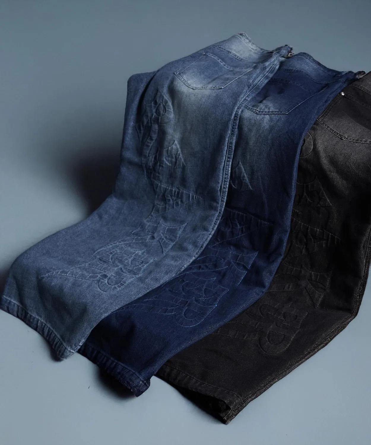 Детские джинсы-багги с эффектом блеска Barrel Baggy Pants 1111clothing — фото 2