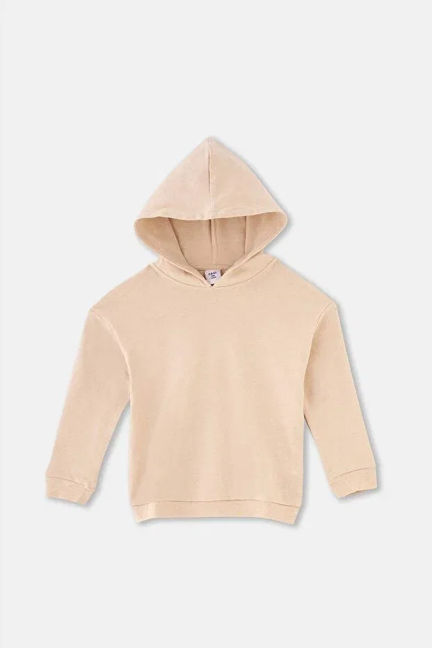 Детское худи с капюшоном хлопковое Dagi, Beige Melanj