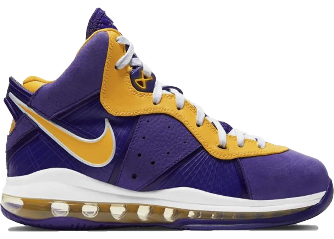 Детские кроссовки для мальчиков баскетбольные Nike LeBron 8, Purple/Yellow