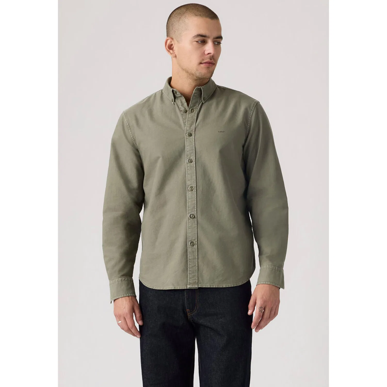 Мужская рубашка с длинным рукавом Authentic Button Down Levi's, Mulled Basil Garment Dye — фото 2