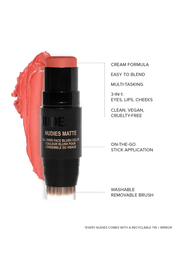 Румяна матовые Nudies all over face matte bronze, Nudestix, Sunset Strip 7 г, цвет sunset strip — фото 4