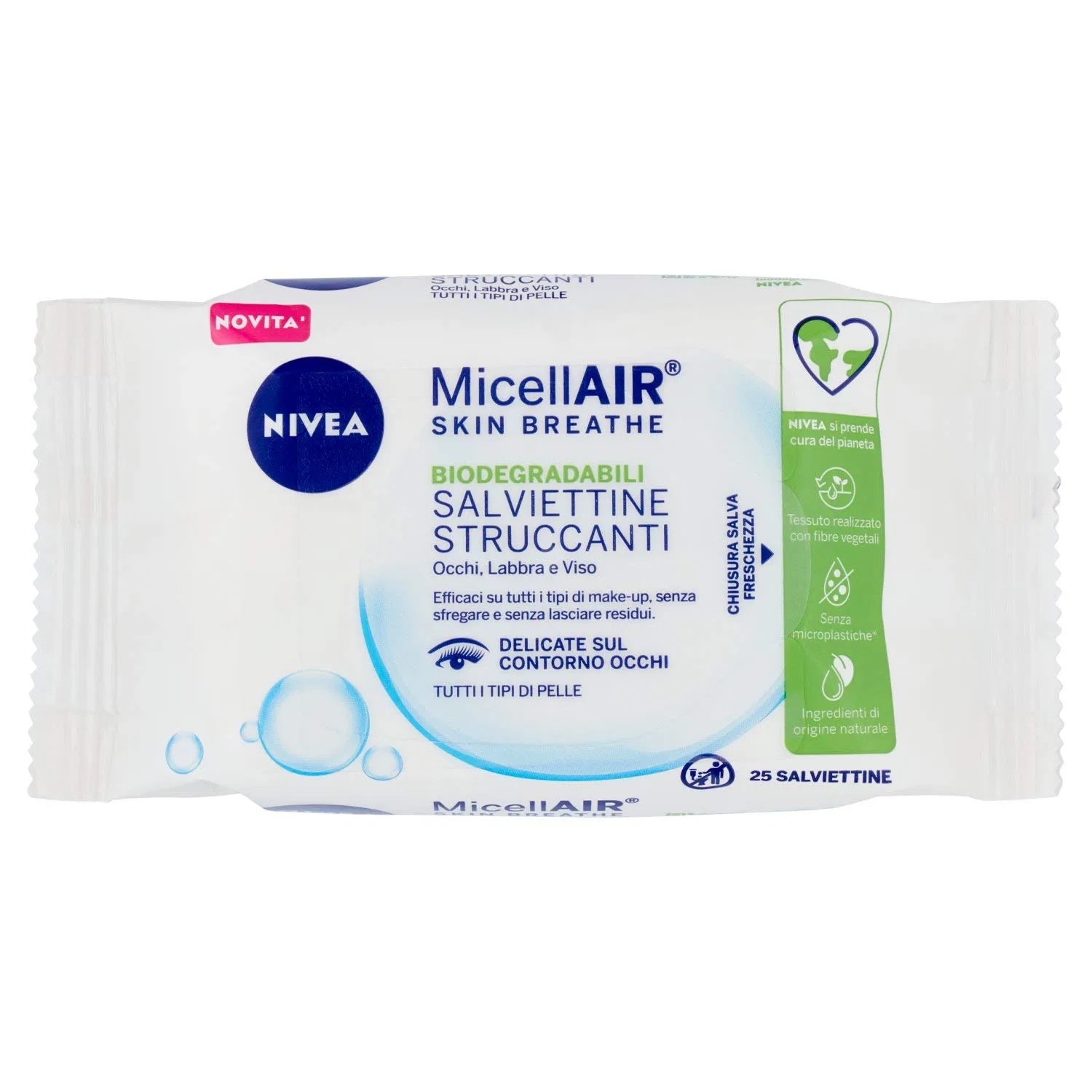 Салфетки для снятия макияжа MicellAir, NIVEA, 25 шт, Белый