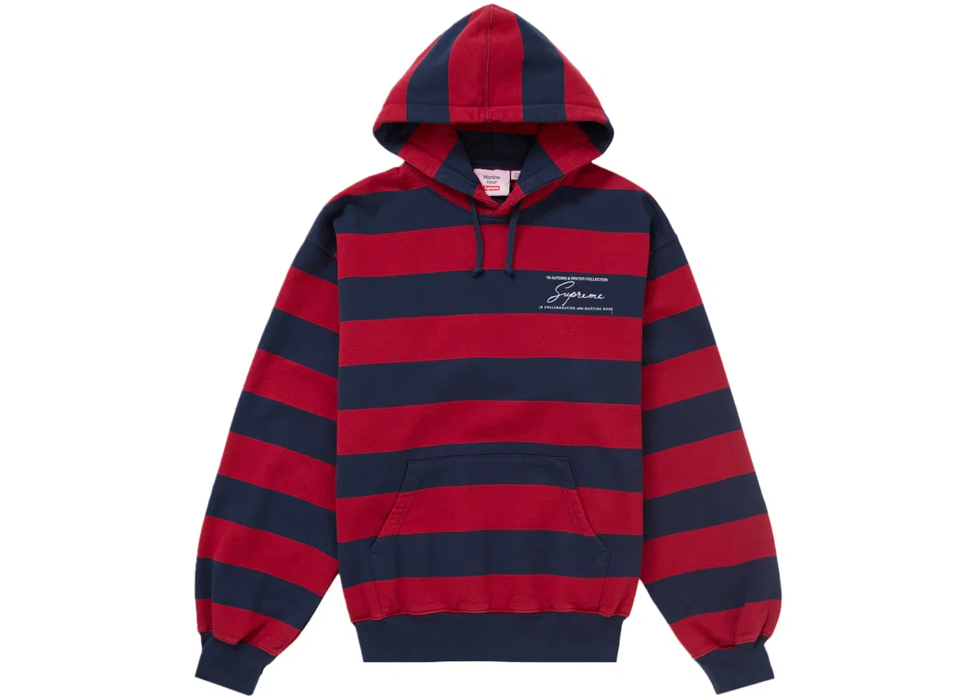 Мужской худи с капюшоном в полоску Supreme Martine Rose Hooded Sweatshirt Stripe, Stripe — фото 2