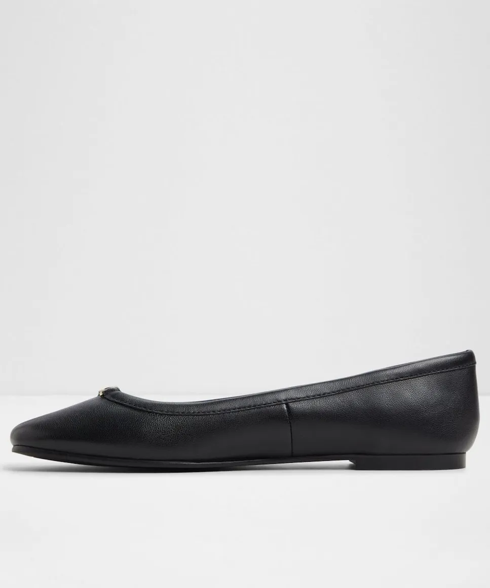 Женские кожаные туфли на плоской подошве с квадратным носком Aldo, черный — фото 3