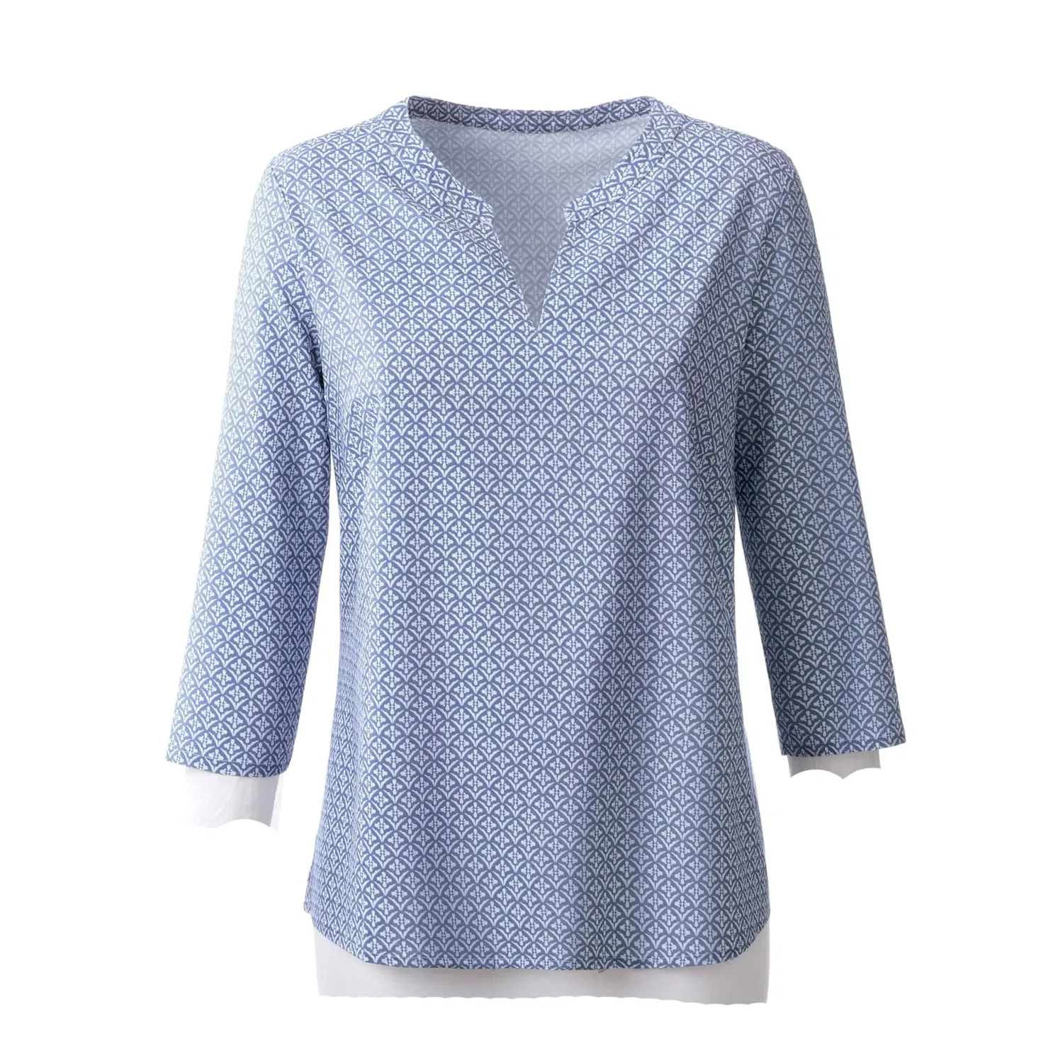 Женская блуза с минималистичным принтом Inspirationen, Blue Patterned — фото 3