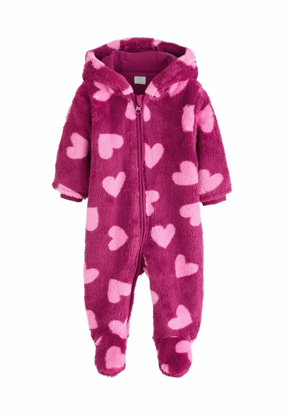 Флисовый комбинезон для коляски стандартного кроя Next, Pink Heart Printed Hooded