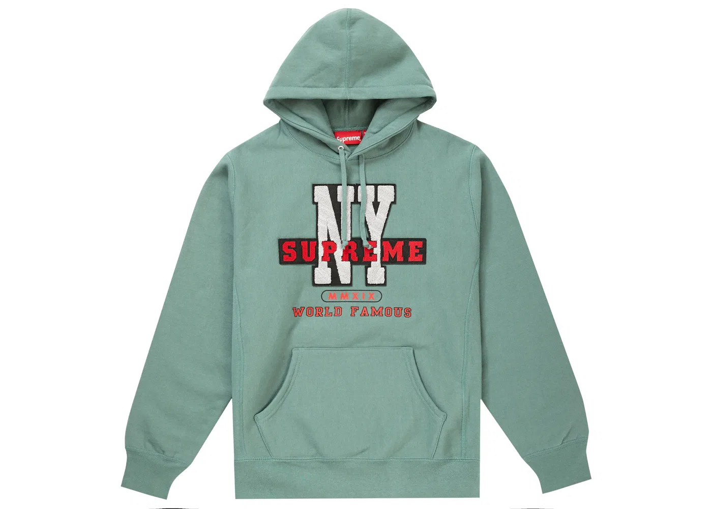 Мужской худи с капюшоном Supreme Hooded Sweatshirt, Dusty Teal