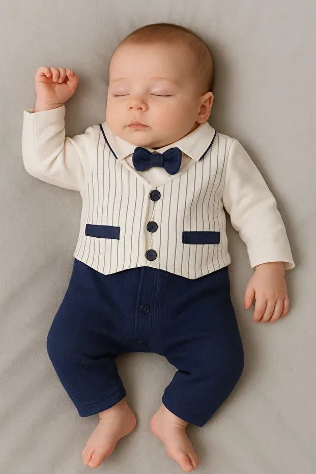 Детский комбинезон для мальчиков с принтом Cherub Baby, Navy Blue