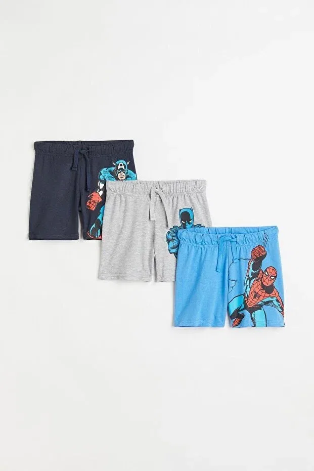 Детские шорты для мальчиков с принтом Marvel Character Pink Hippo Kids, Navy Blue — фото 4