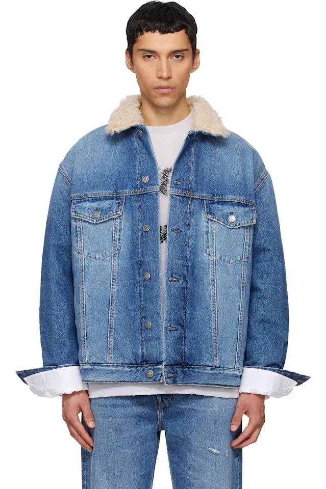 Синяя выцветшая джинсовая куртка Acne Studios