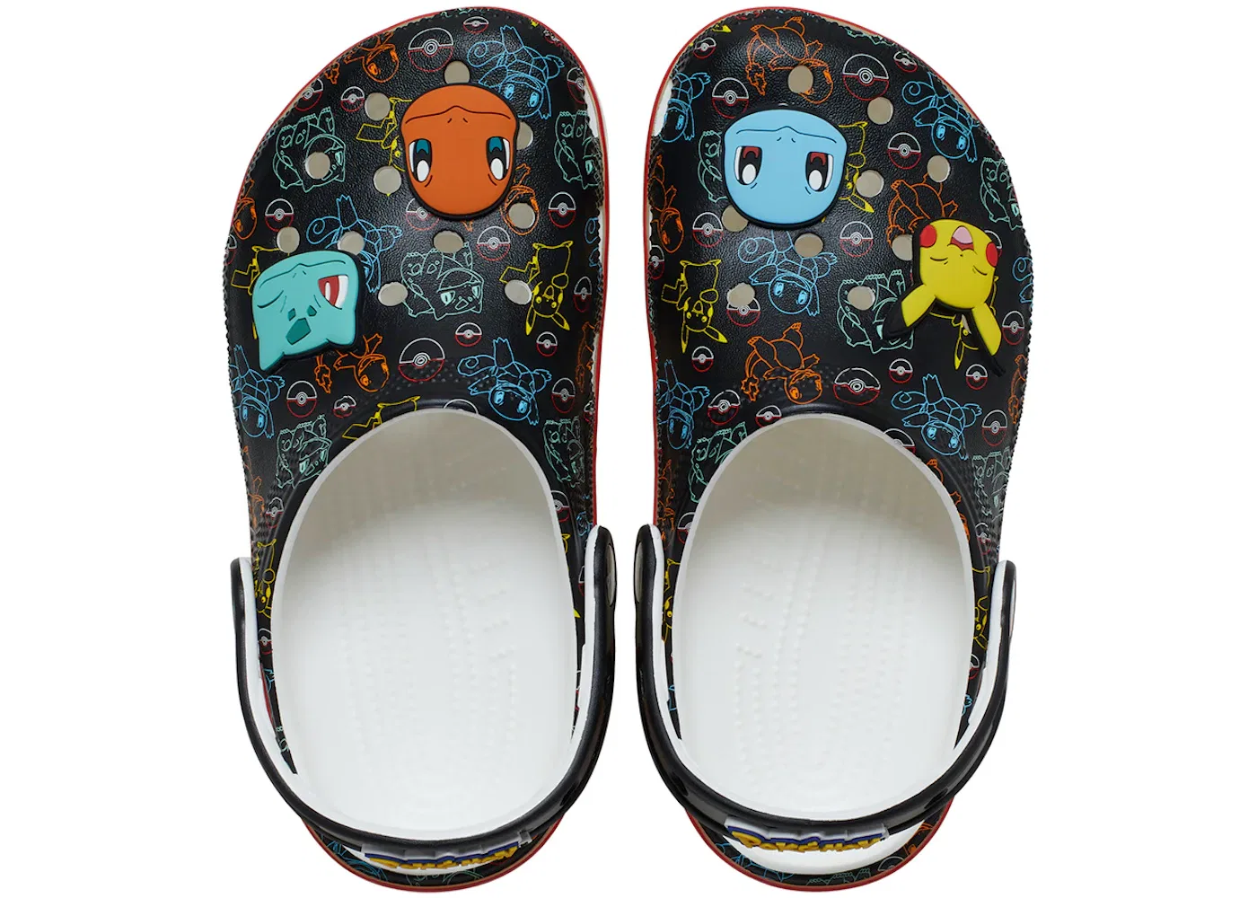 Детские сабо-клоги с принтом Pokémon Starters Crocs, Black Multi — фото 2