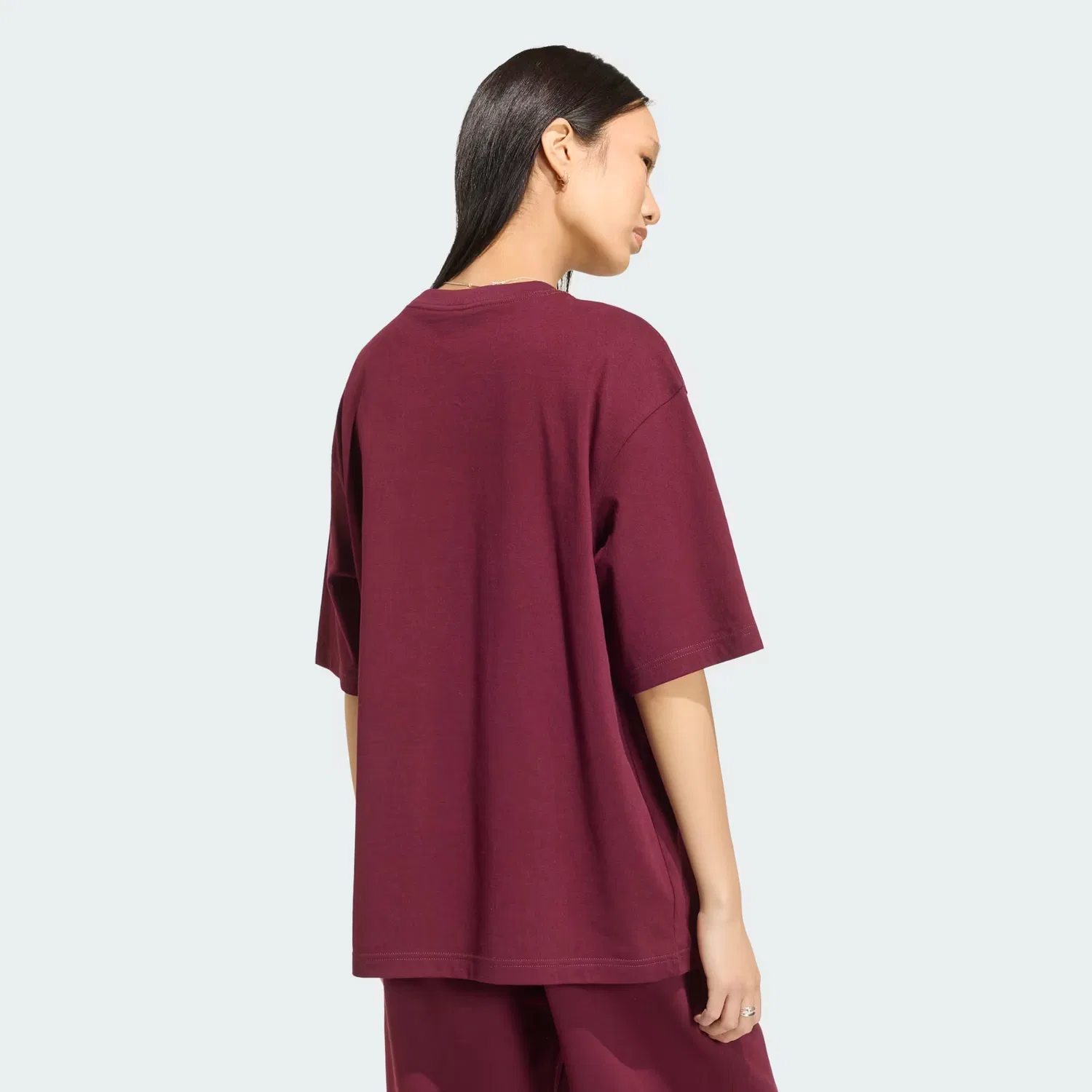 Женская футболка оверсайз Essentials Boyfriend Tee Adidas Originals, бордовый — фото 3
