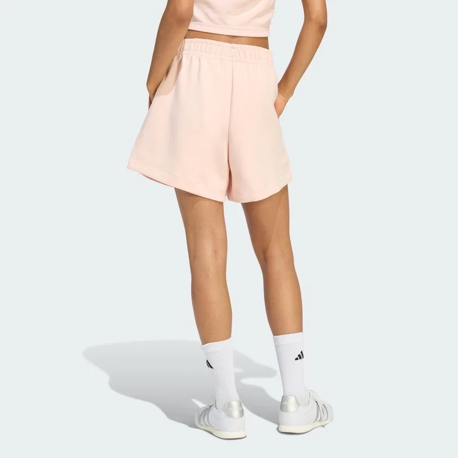 Шорты спортивные свободного кроя с высокой посадкой Soft Lux Loose Shorts adidas, Розовый — фото 2