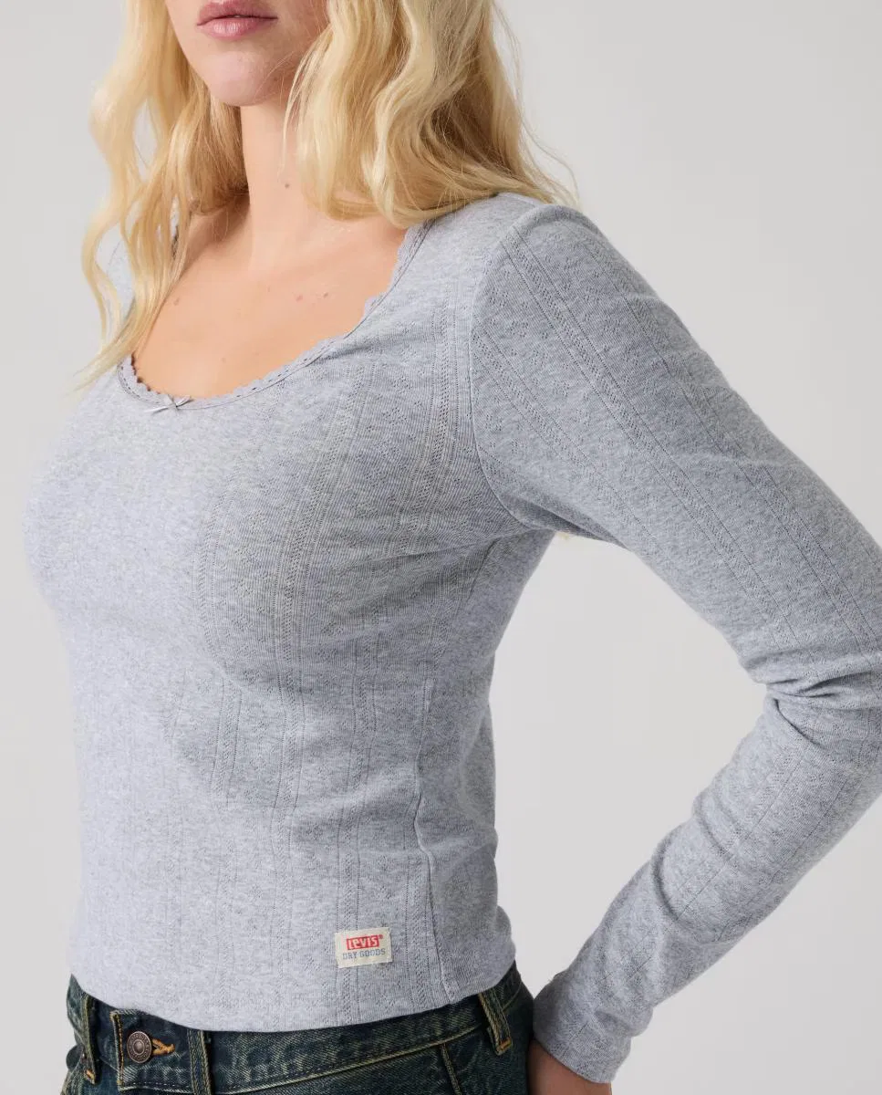 Женская футболка с длинным рукавом, Levi's, светло-серый — фото 3