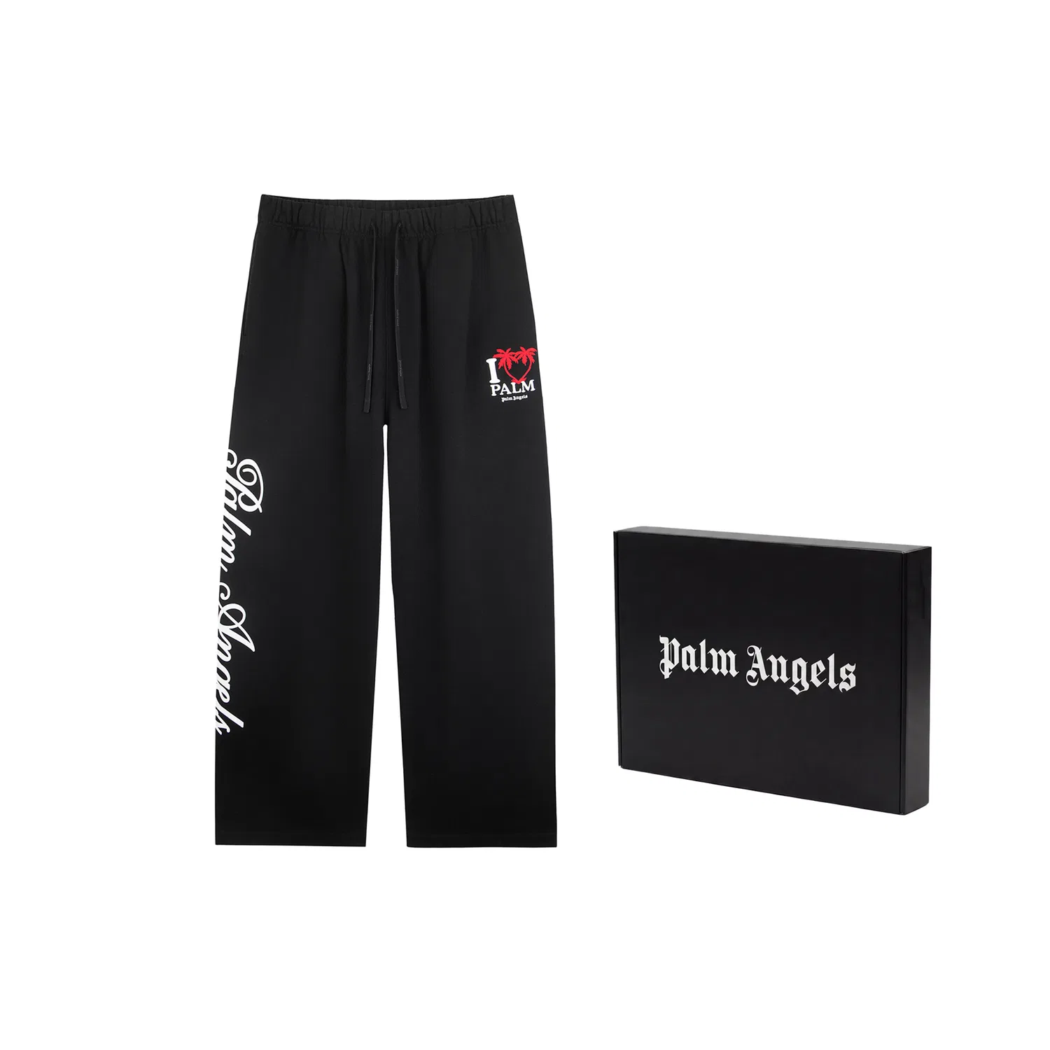 Детские брюки свободного кроя с широкой штаниной PALM ANGELS, Black