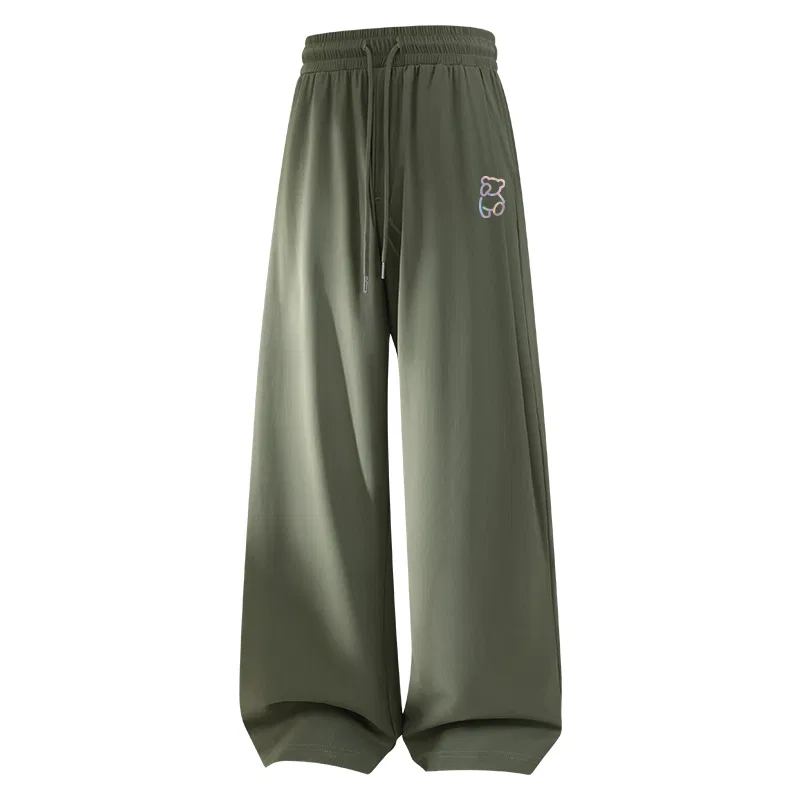 Детские брюки широкие из льняной ткани MINISO, Army Green
