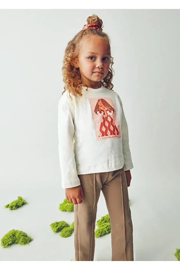 Детские свитшот для девочек с принтом Girl'S sweatshirt with headband Mayoral, Cream
