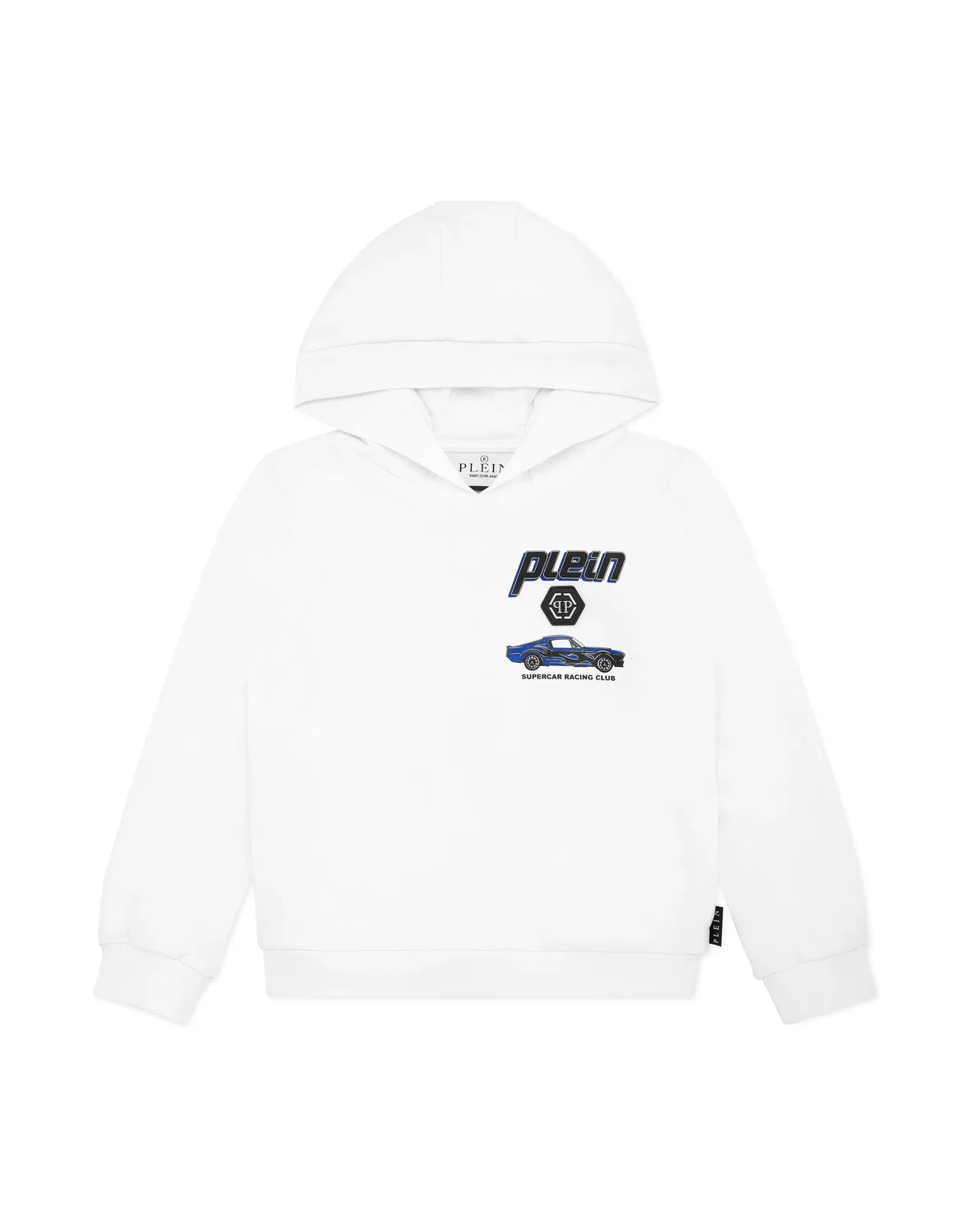 Детское худи с капюшоном с принтом Cars Racing PHILIPP PLEIN, White