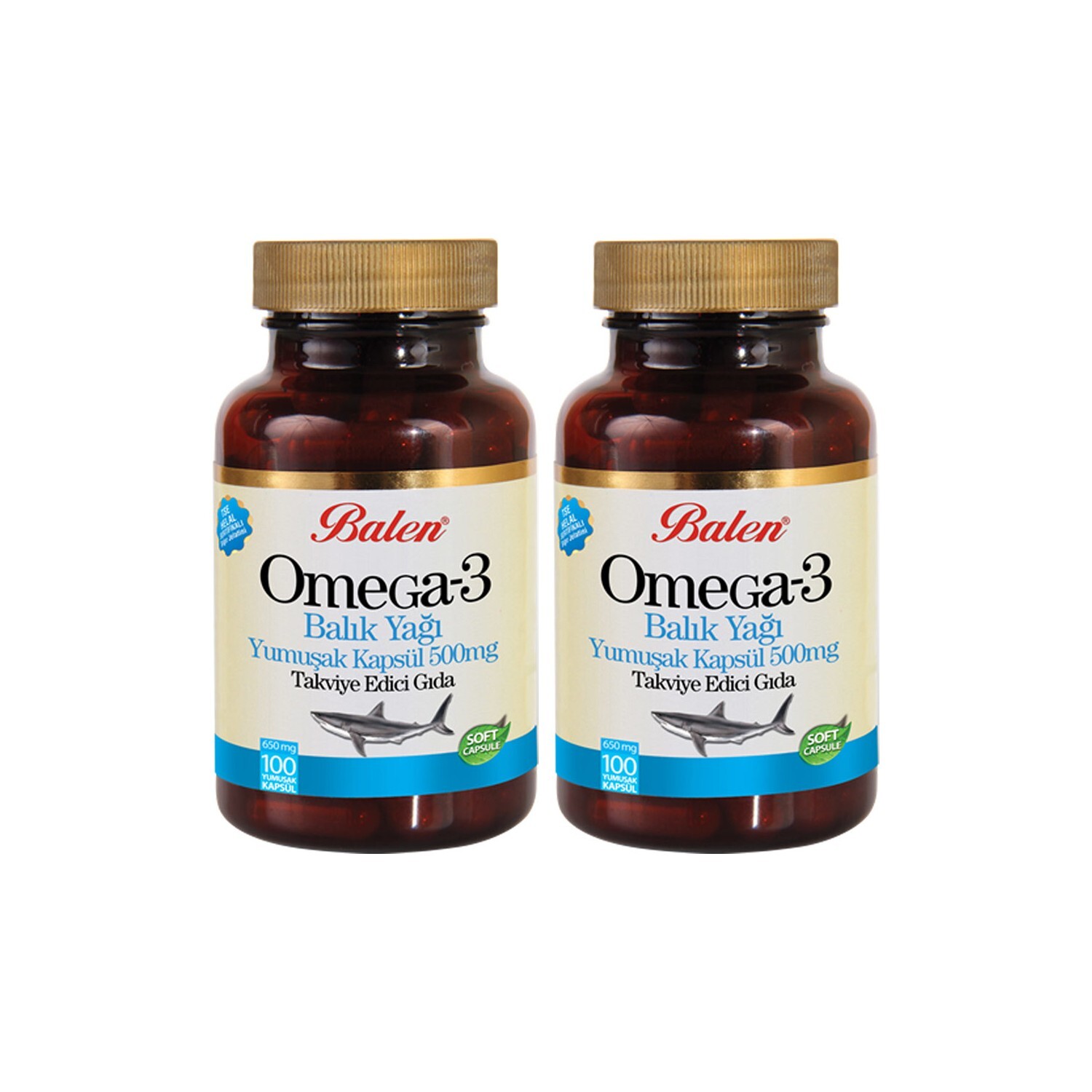 

Рыбий жир Balen Omega 3, 100 капсул, 500 мг, 2 штуки