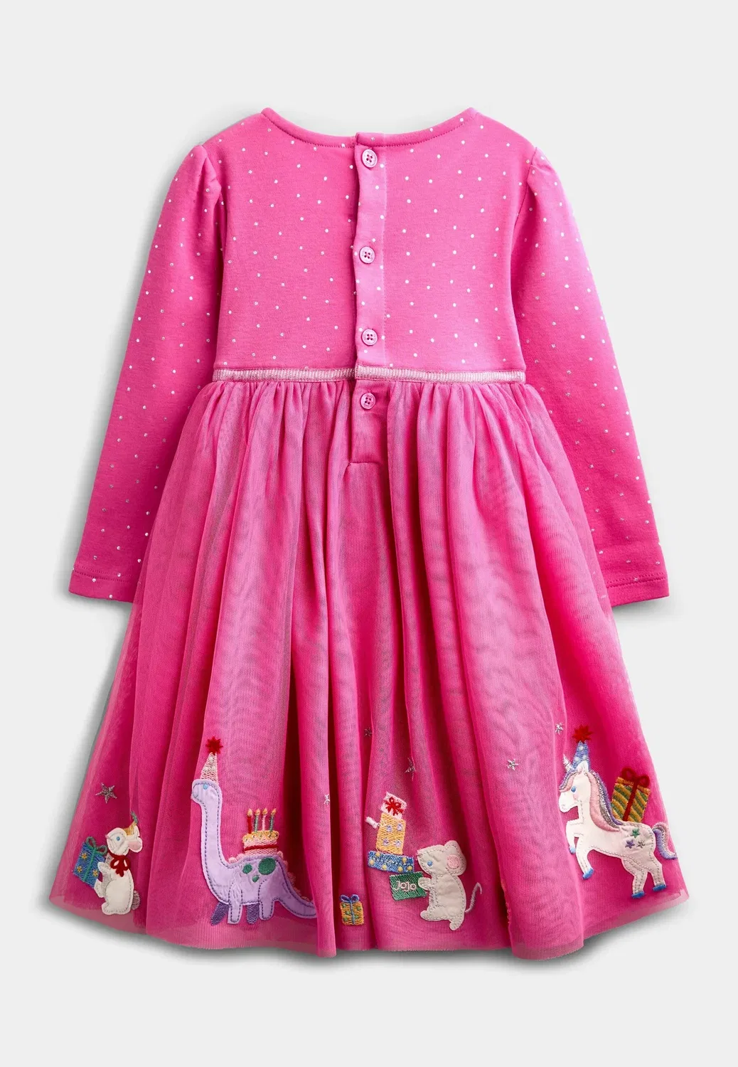 Платье из тюля - трикотажное платье Jojo Maman Bébé, Pink Party Friends — фото 2