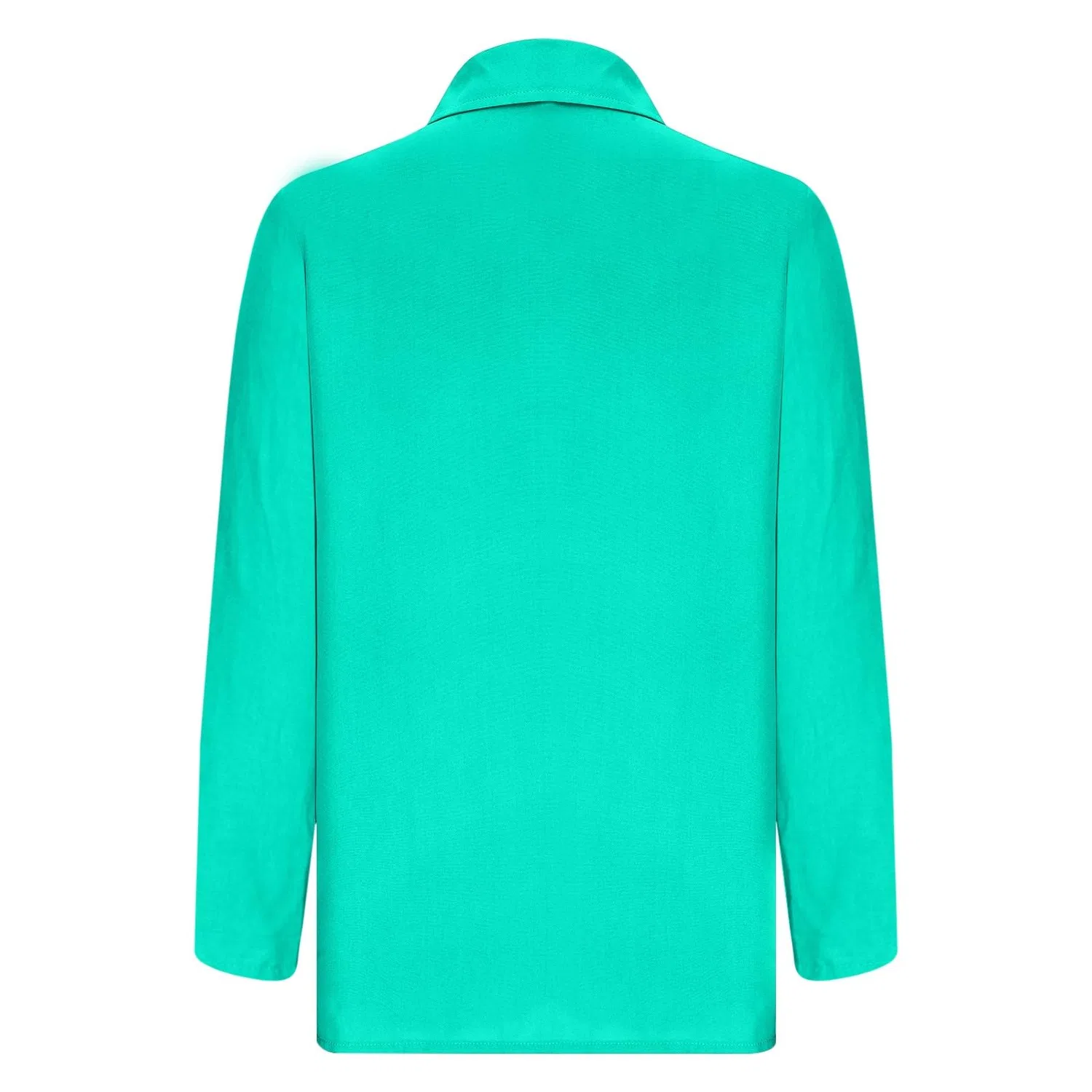 Женская блузка с длинным рукавом из хлопка и льна, Camicie Di Lino Di Cotone Verde Menta Per Le Donne — фото 3