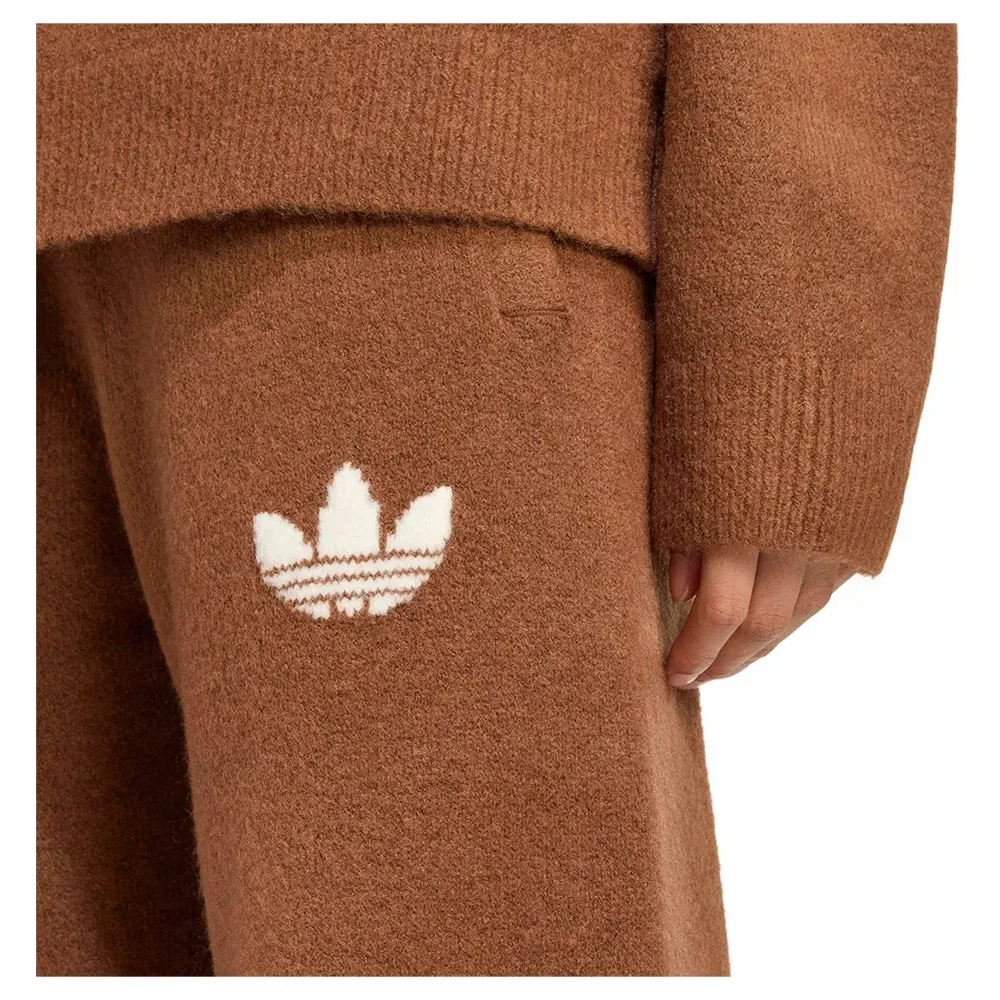 Брюки вязаные Adidas Originals, коричневый — фото 4