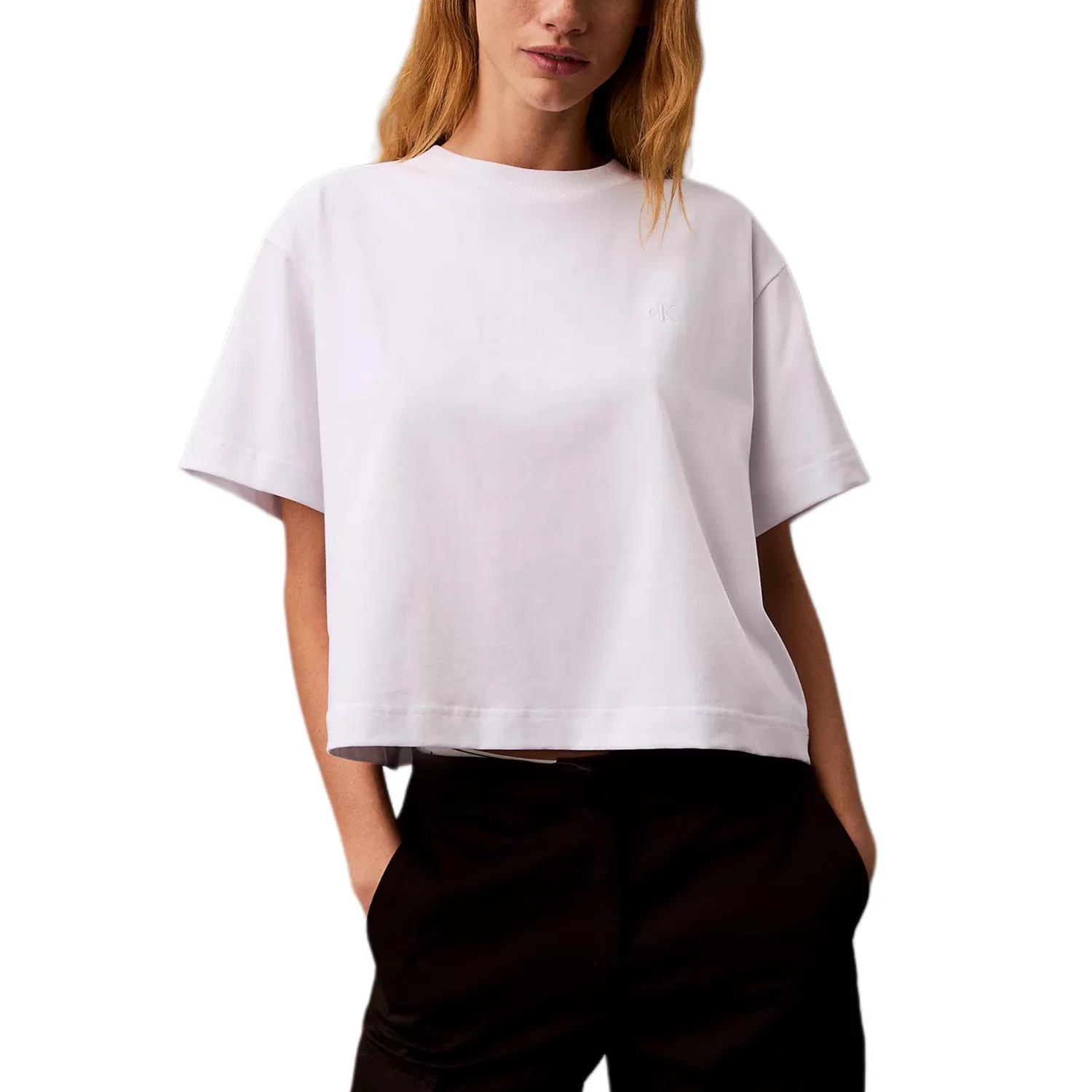 Женская футболка с опущенным плечом Bright White Calvin Klein