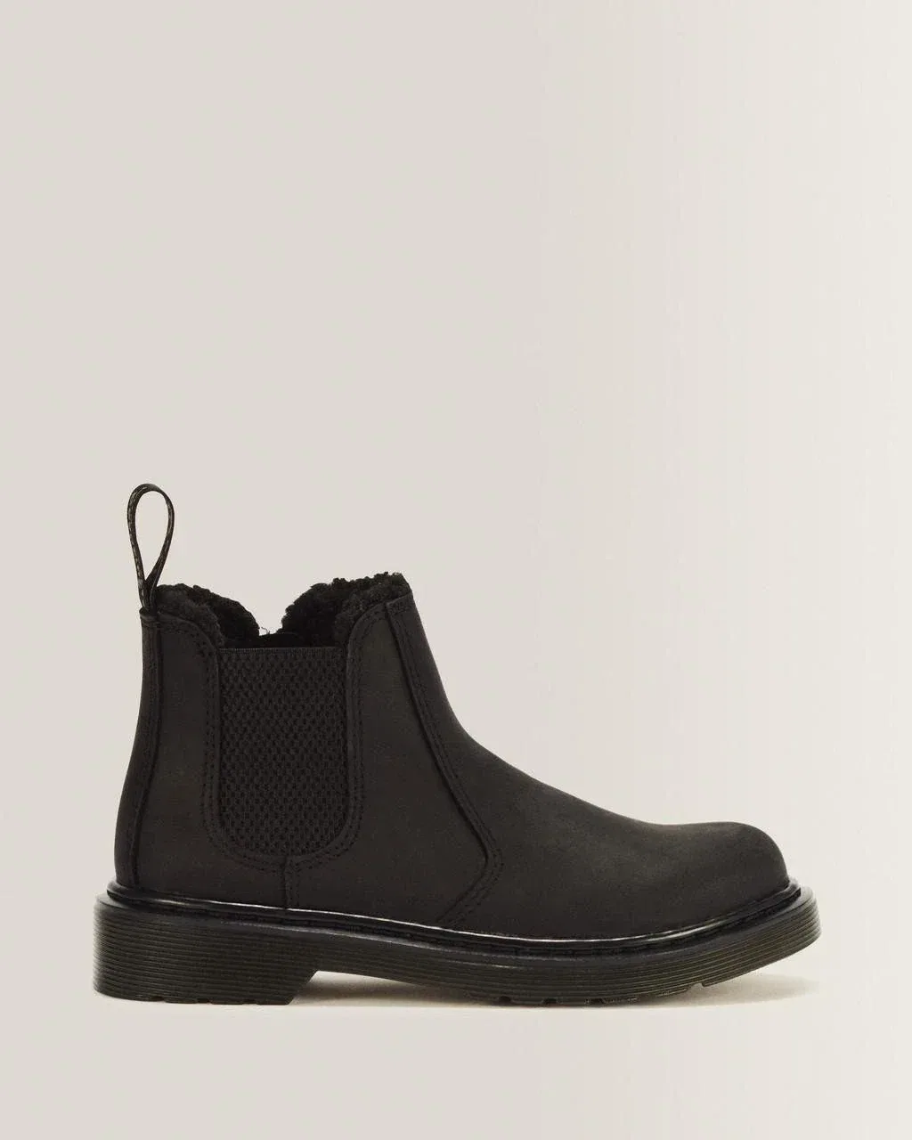 Детские ботинки Chelsea с искусственным мехом Dr. Martens 2976 Black