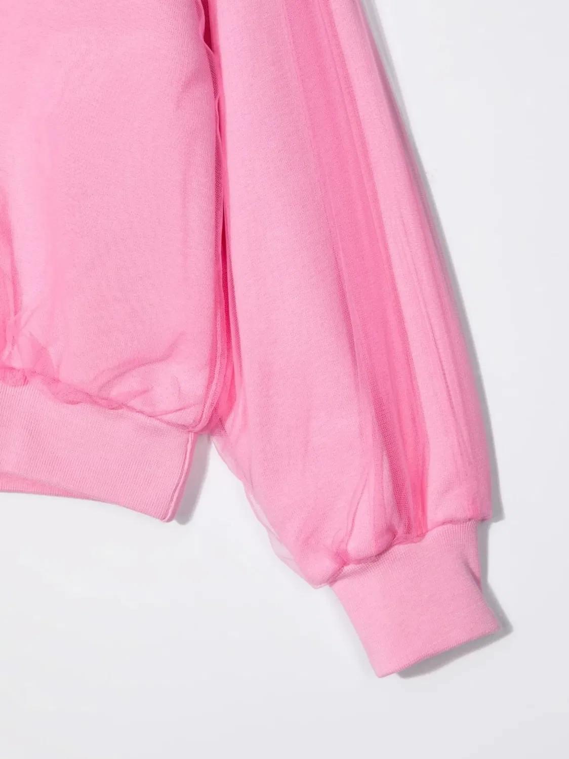 Хлопковый свитшот с тюлевыми слоями MSGM, розовый — фото 2