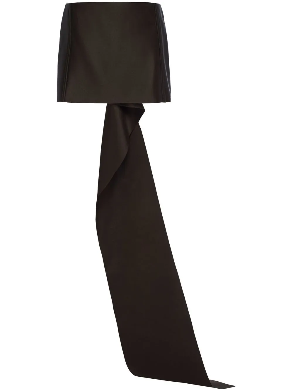 

Атласная мини-юбка с драпировкой Prada, коричневый