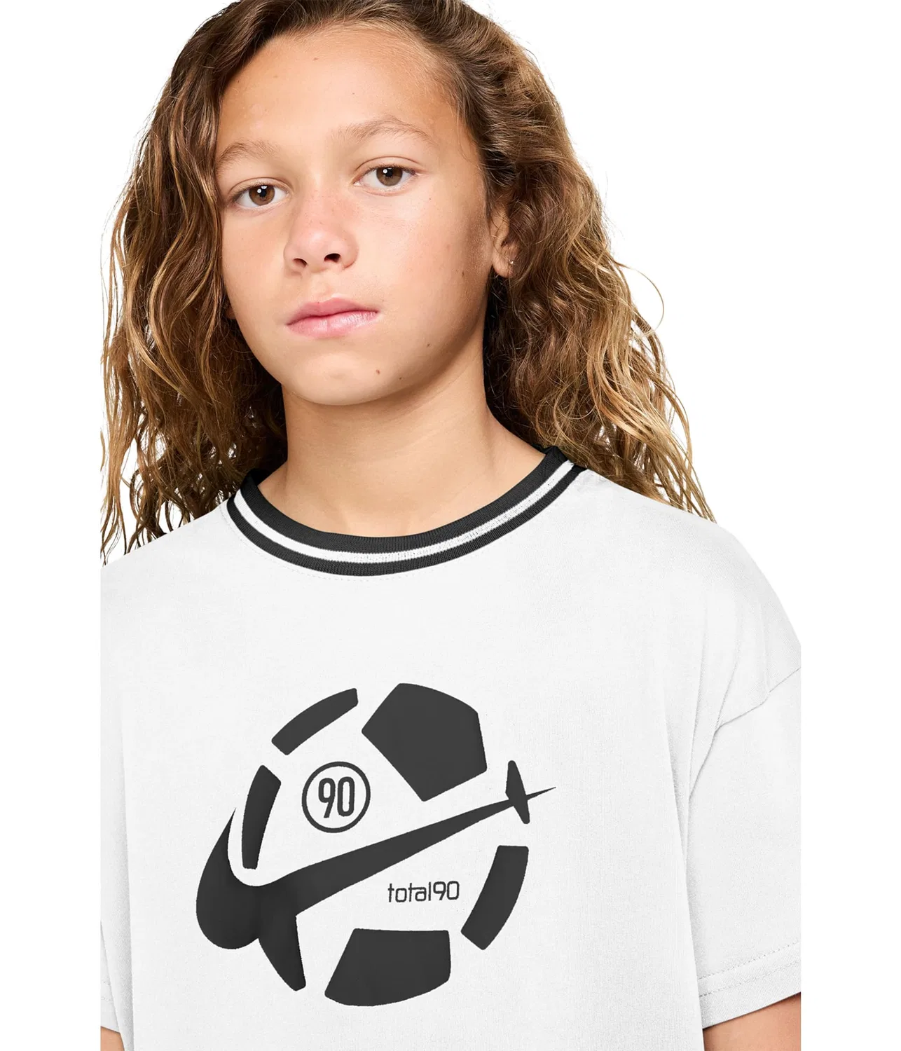 Футболка Dri-FIT Total 90 (для маленьких и больших детей) Nike Kids, White — фото 3