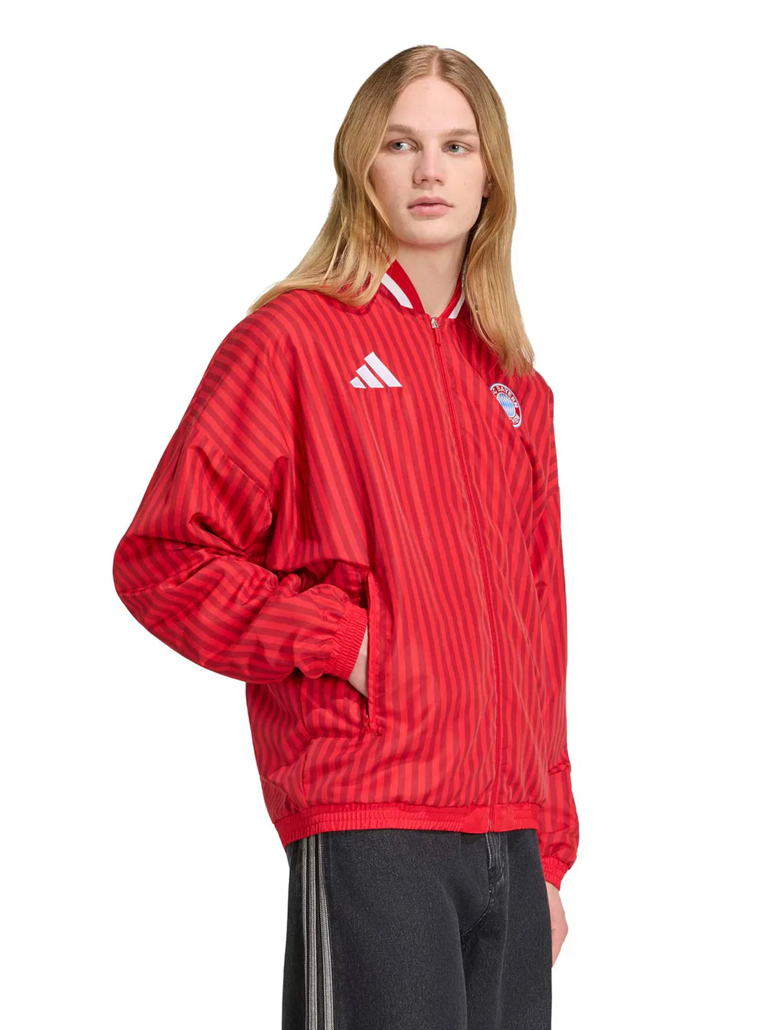 Спортивная куртка Adidas Performance FC Bayern München Stadium красного, бордового цвета — фото 2