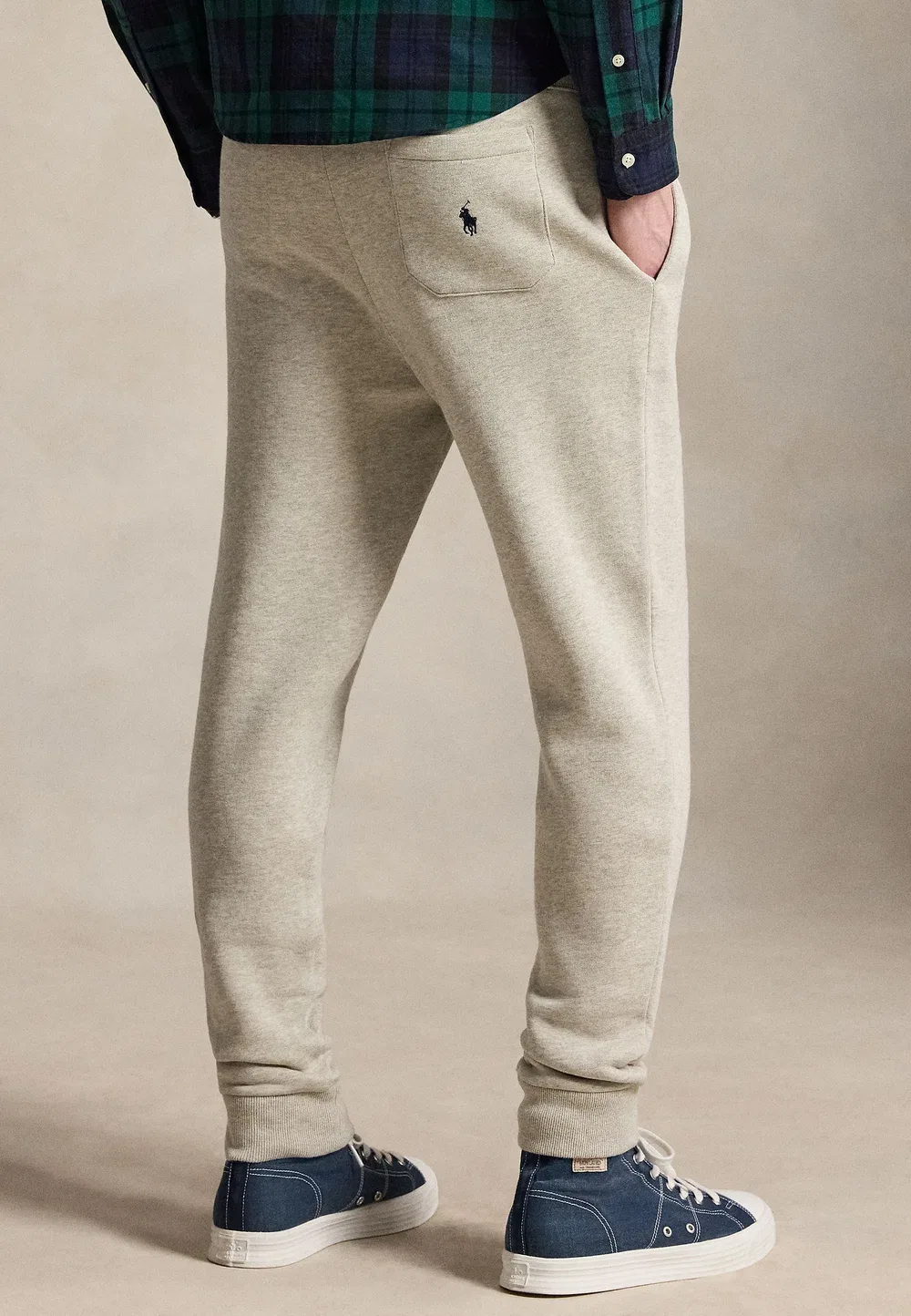 Спортивные брюки-джоггеры из флиса с логотипом - спортивные штаны Polo Ralph Lauren, Light Heather — фото 3
