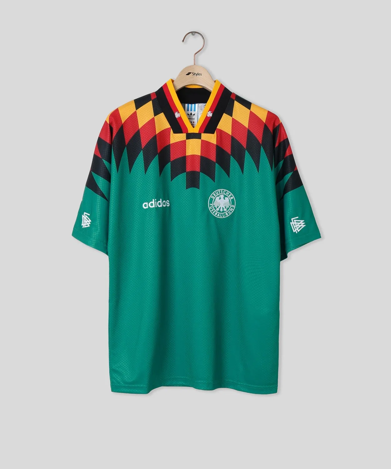Мужская футболка с V-образным вырезом с принтом Германия 1994 Adidas Originals, Green