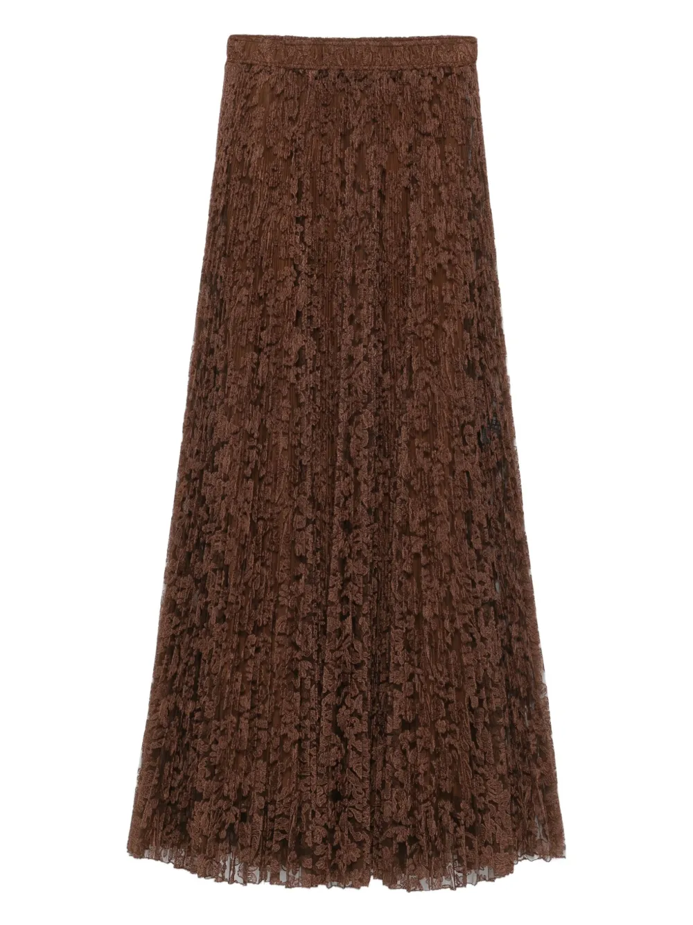 

Кружевная юбка макси со складками Ermanno Scervino, коричневый