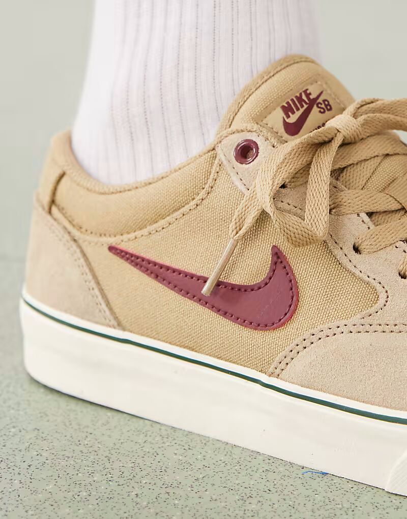 Кроссовки Nike SB Chron 2 светло-коричневого цвета — фото 4