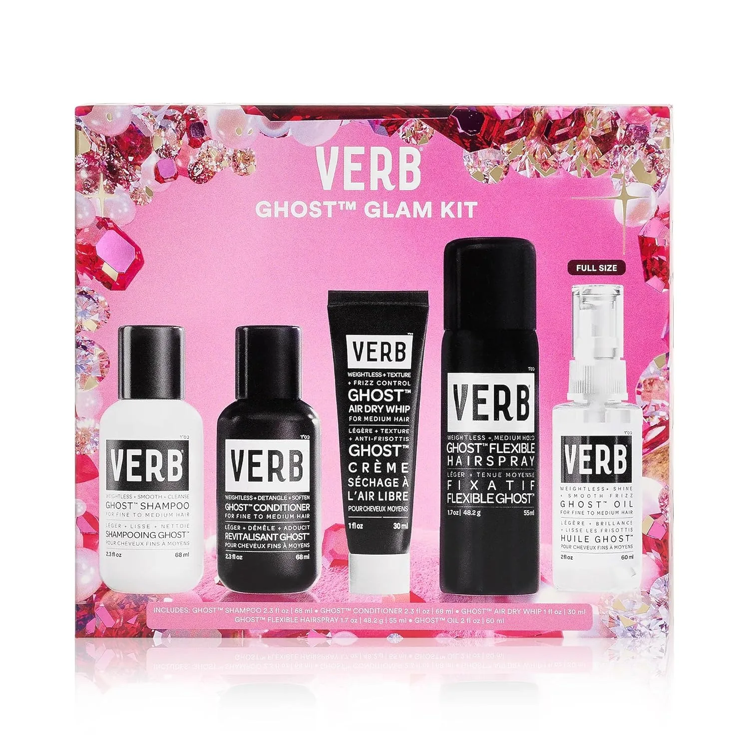 Наборы VERB Ghost Discovery Kits - Невесомый блеск + Контроль над пушистостью - Бестселлеры в дорожном формате 55 мл (5 шт.)