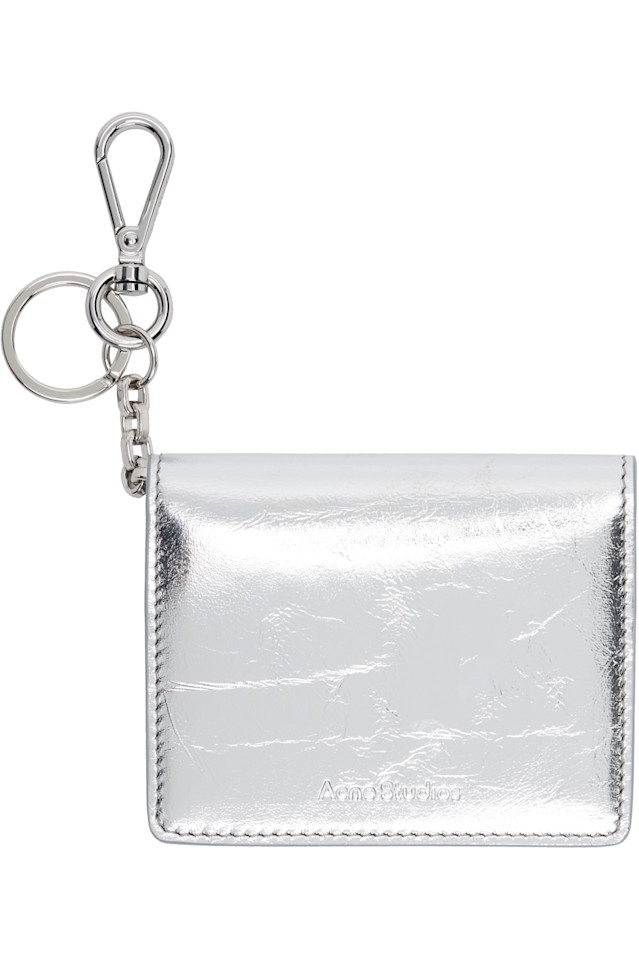 

Складной кожаный кошелек Acne Studios, серебро