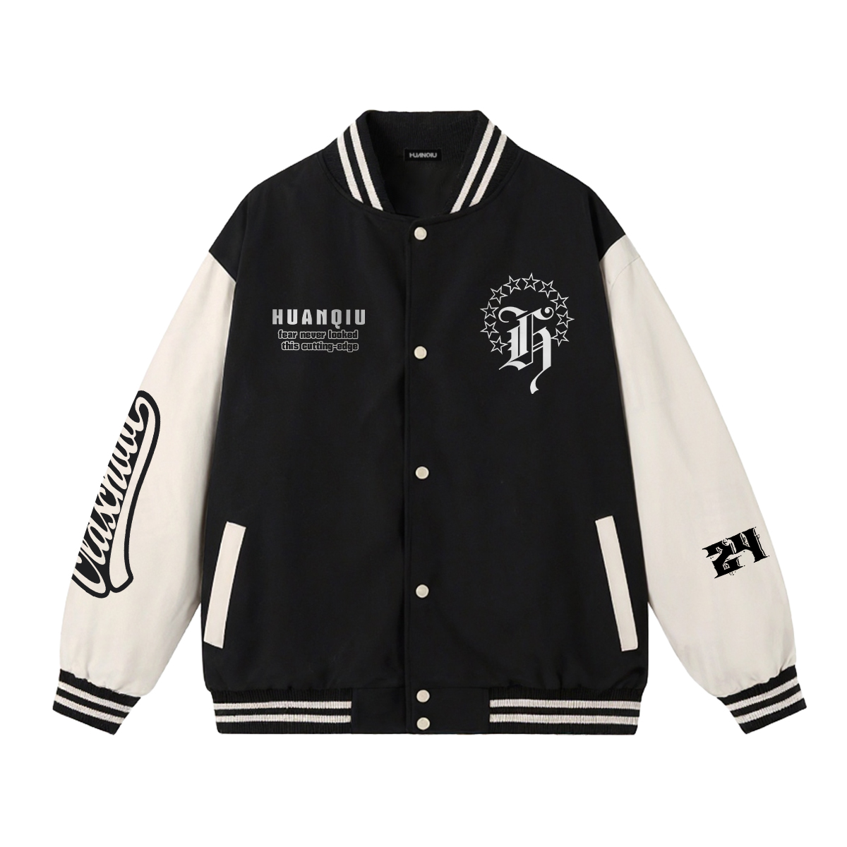 

Бейсбольная майка Unisex с бейсбольным воротником, умеренно прямого кроя HUANQIU, черный