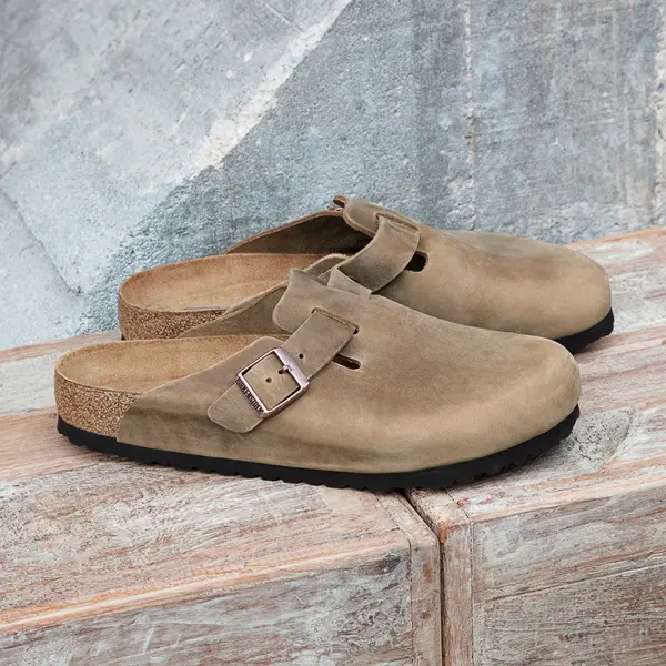 Мужские сабо Birkenstock Boston с мягкой стелькой, цвет Tobacco — фото 2