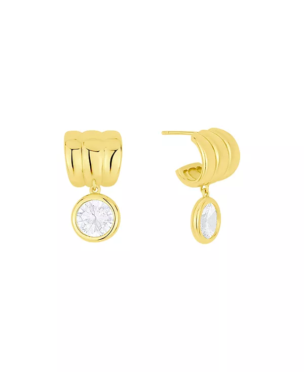 

Серьга-Кольцо с кубическим цирконием And Now This, gold