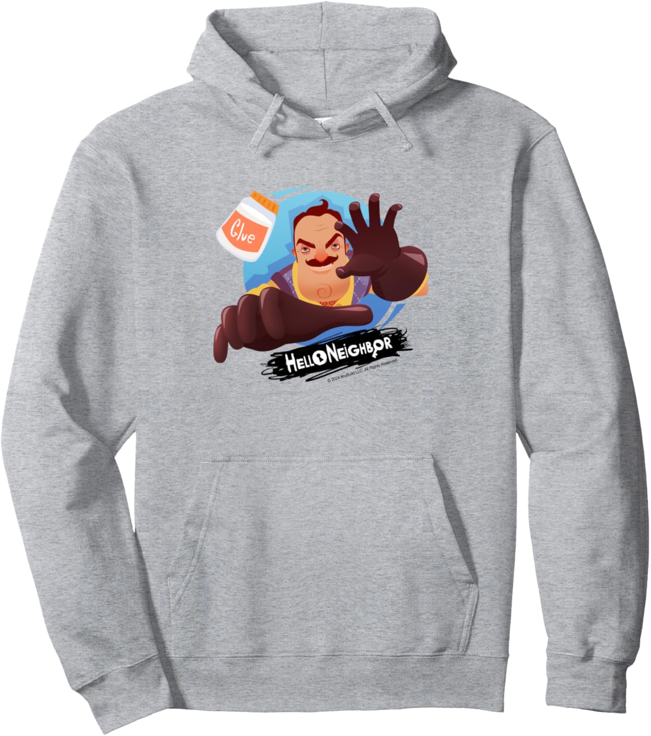 

Толстовка с дизайном, связанным с игрой Hello Neighbor, серый