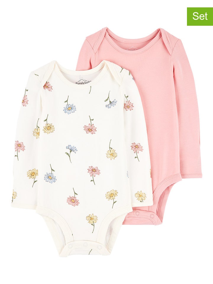 

Carter's Комплект из 2 боди розово-белого цвета