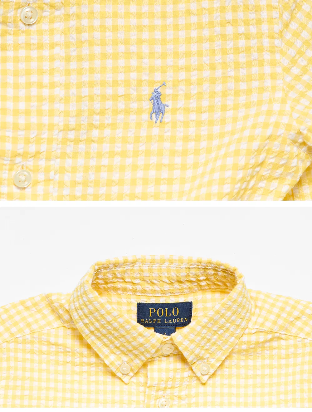 Детская рубашка с коротким рукавом в клетку гингем от Polo Ralph Lauren Children — фото 4