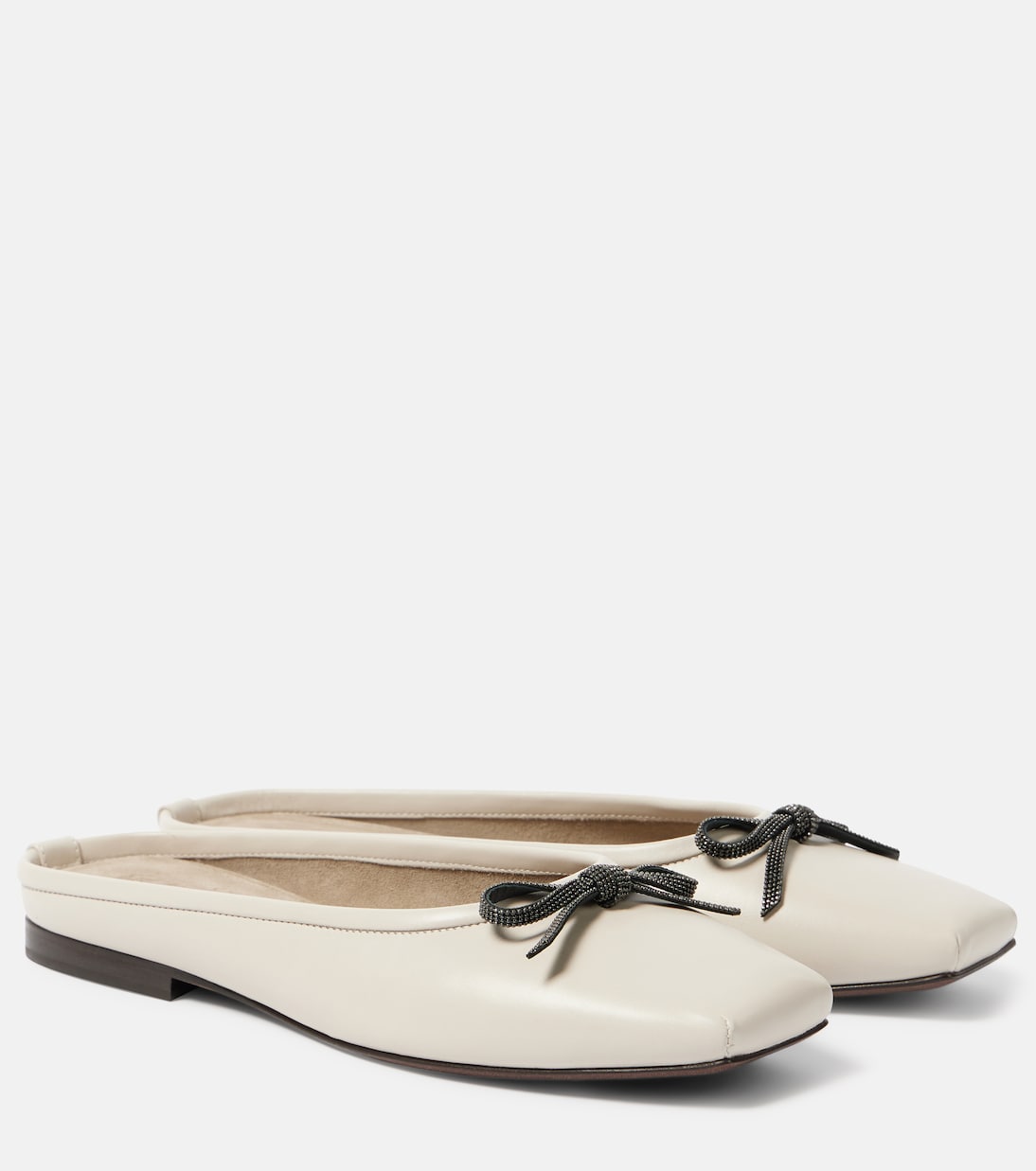 Мюли из кожи Monili Brunello Cucinelli, Quarzo