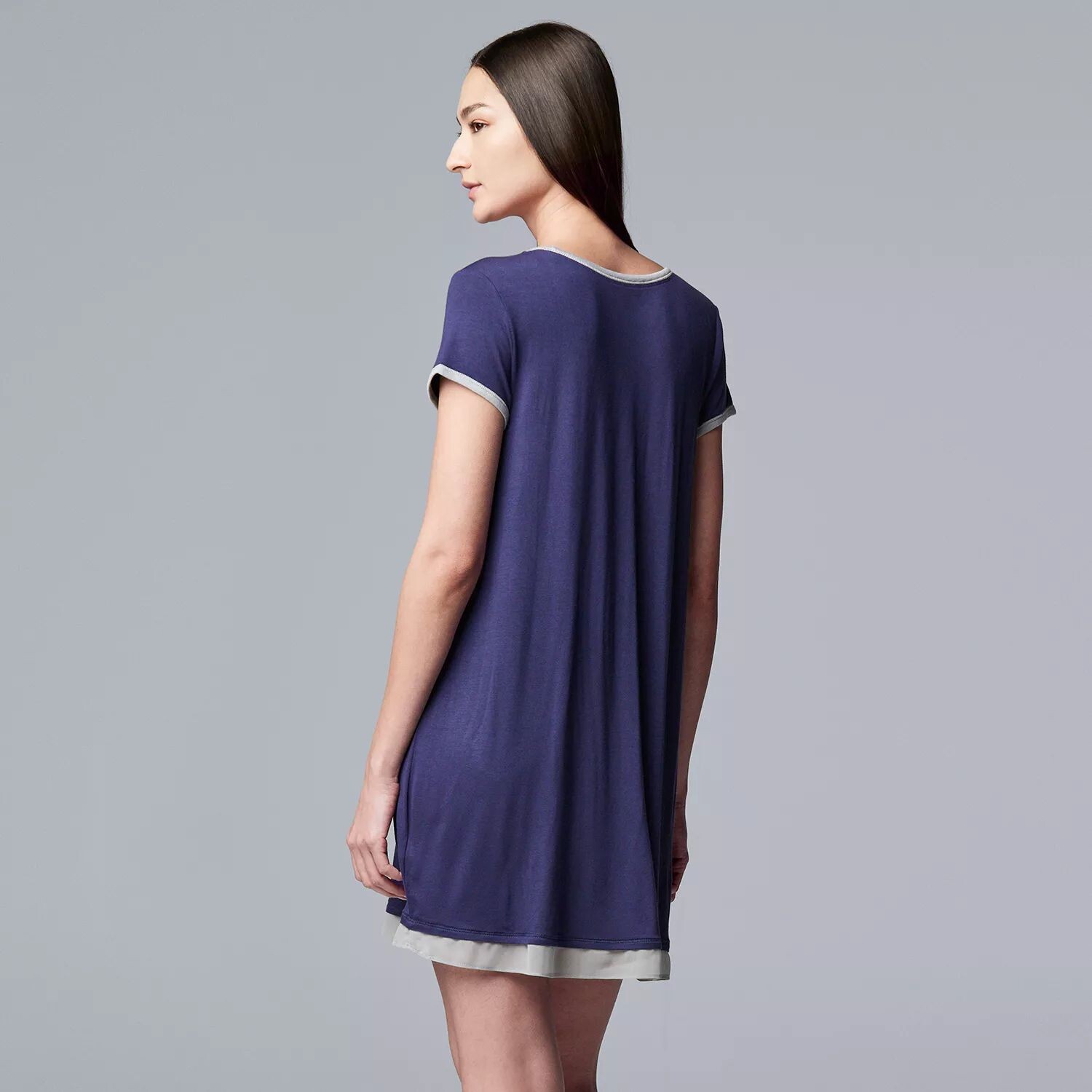 

Женская базовая роскошная ночная рубашка Simply Vera Vera Wang Simply Vera Vera Wang, темно-синий
