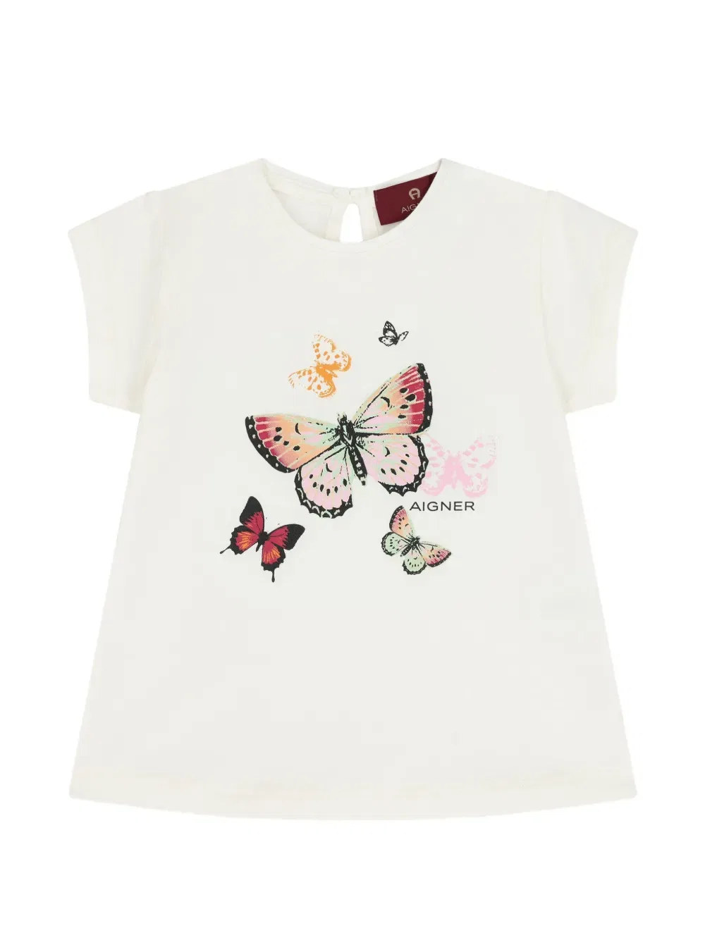 Комплект из шорт и топа с оборками и принтом бабочек Aigner Kids, нейтральный — фото 3