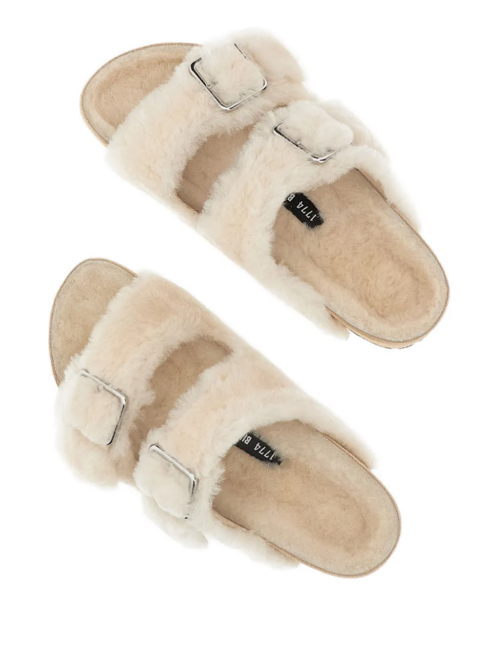 Сандалии Arizona Big Buckle с овечьим мехом Birkenstock, нейтральный — фото 3