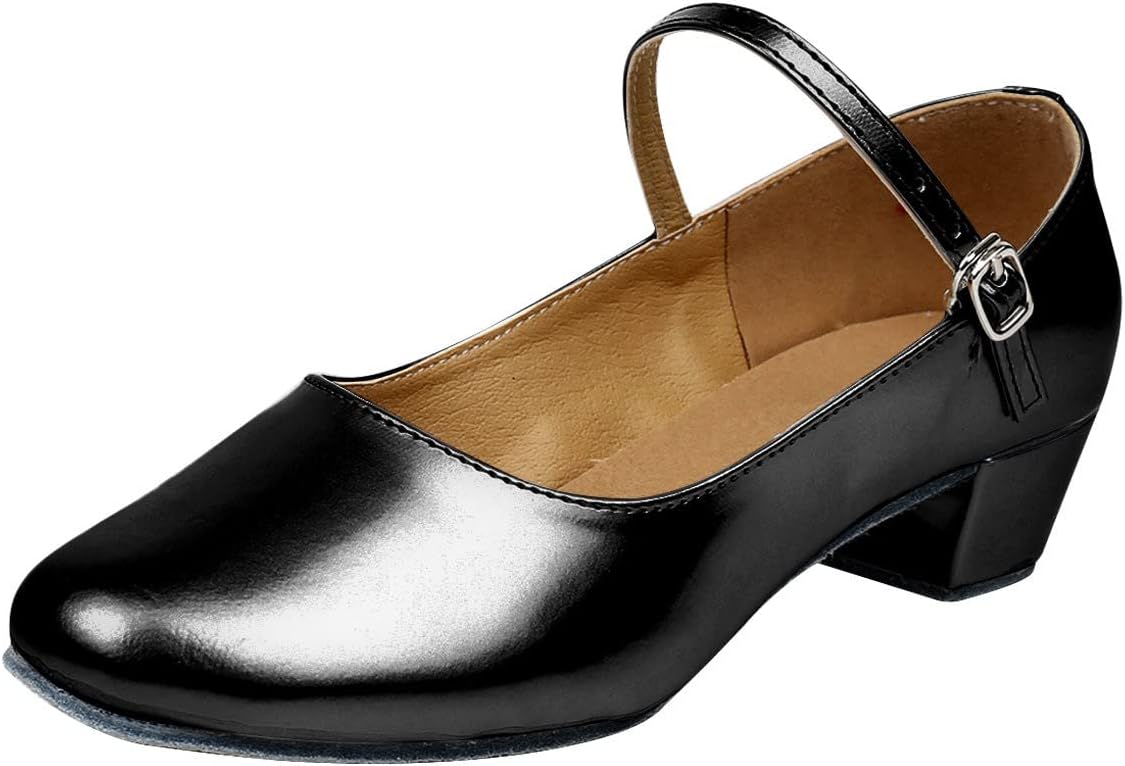 

Туфли для чечетки для девочек и мальчиков, балетные туфли из искусственной кожи, черные балетные туфли для девочек Generic