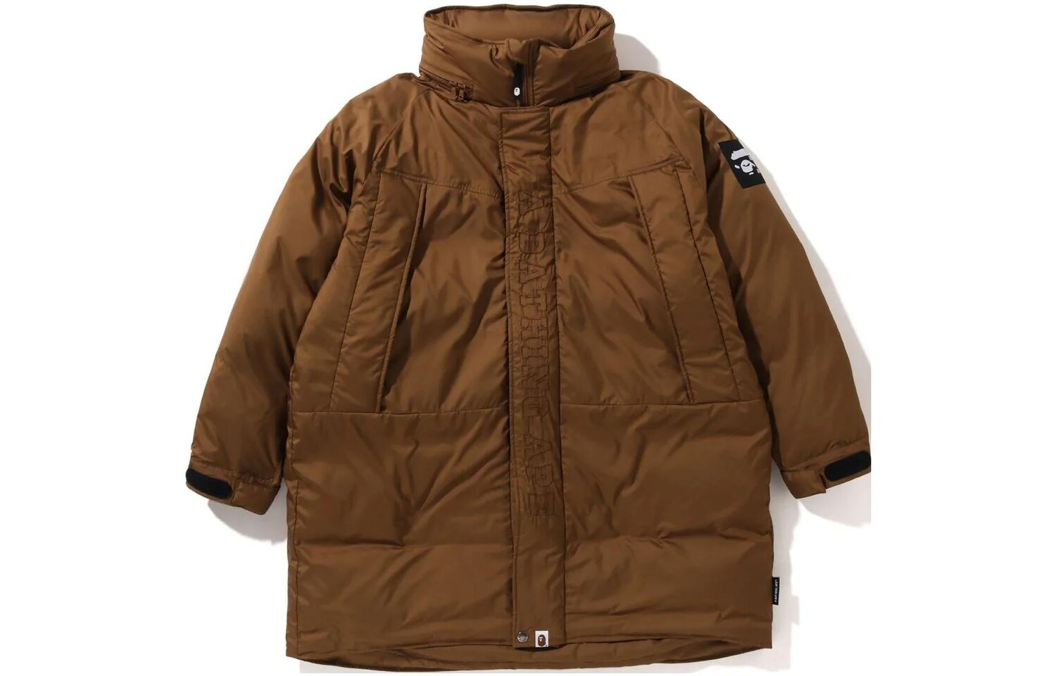 BAPE Длинная свободная куртка-пуховик A Bathing Ape, коричневый — фото 3